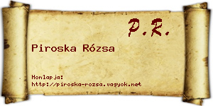 Piroska Rózsa névjegykártya