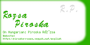 rozsa piroska business card